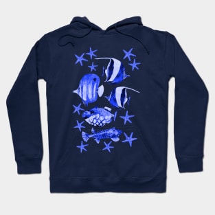 underwater paradise blue Hoodie